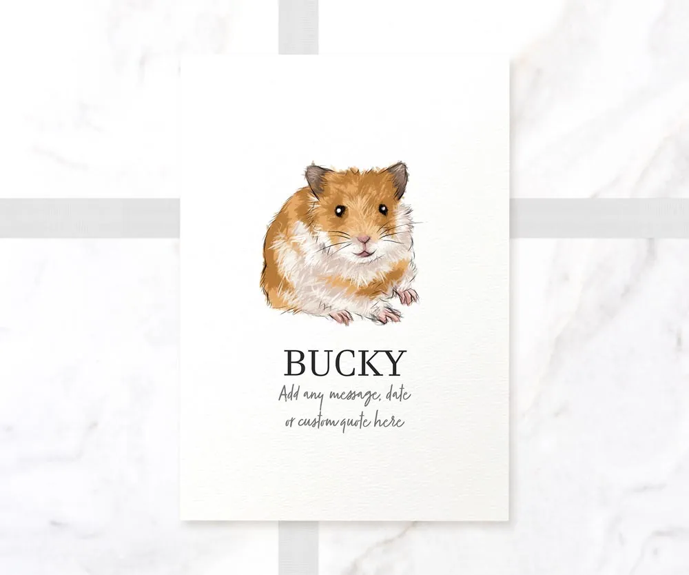 Hamster Personalised Pet Name Print