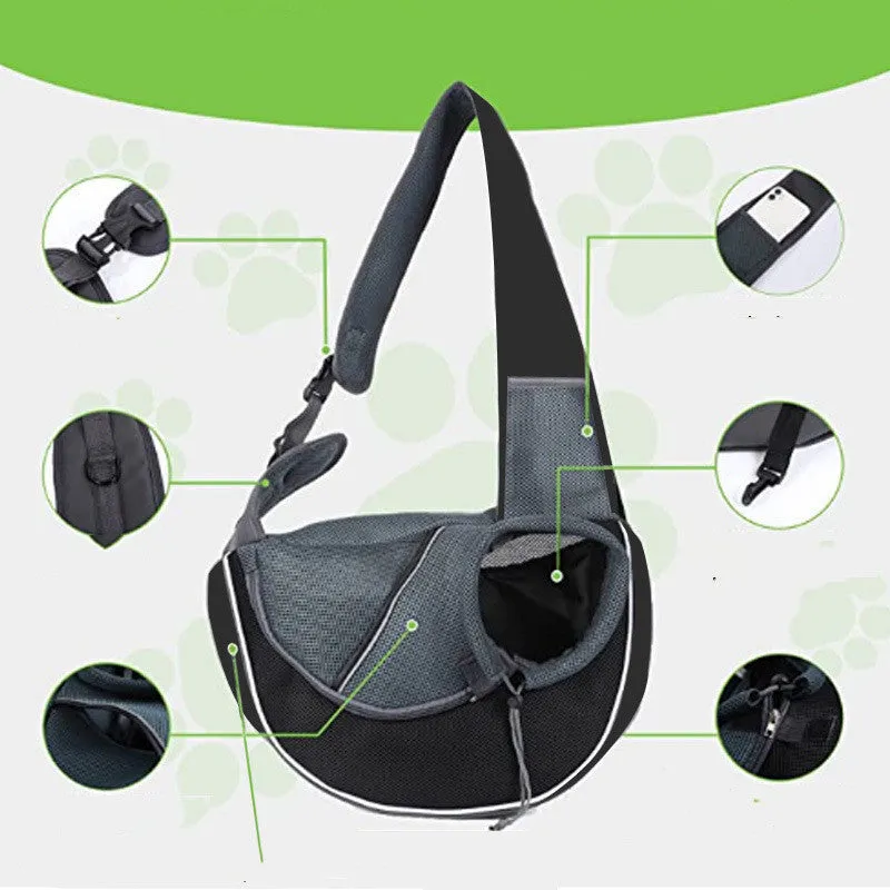 Portable Crossbody Pet Bag for Dogs and Cats – Comfortable and Breathable Outdoor Carrier